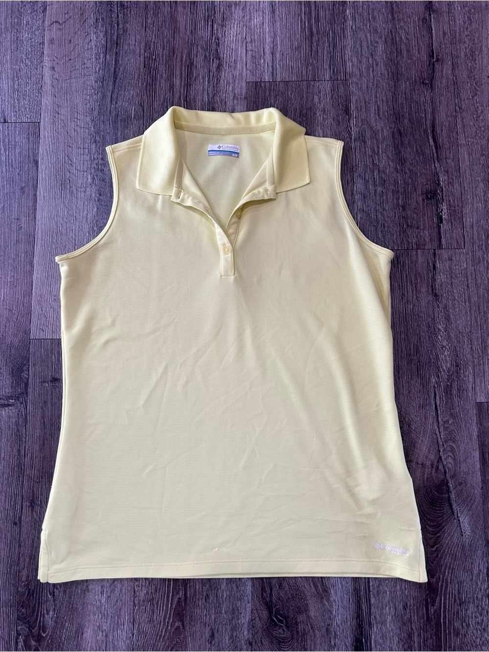 Columbia Women's Sleeveless Polo Tank - Light Yellow Size M